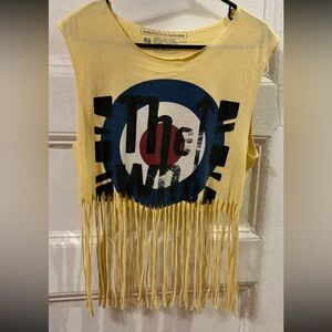 Modified DIY The Who yellow crop top with fringe